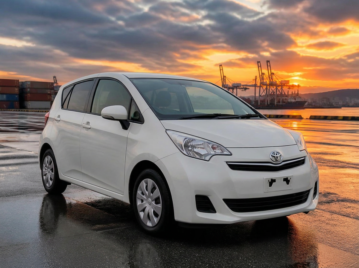 Toyota Ractis на площадке японского экспортного порта
